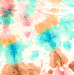 Girly Spiral Tie Dye. Dyed Hippie Artwork. Denim