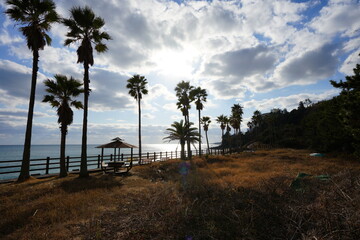 seaside walkway and gazebo