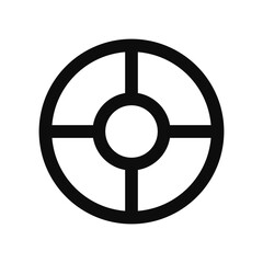 Obraz premium Sun cross vector flat illustration icon - Archaic cross black symbol isolated on white background