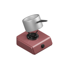 Cooking gas stove 3d render isolated icon