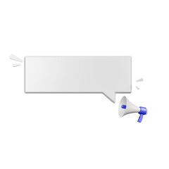 Megaphone with speech bubble icon 3d rendering