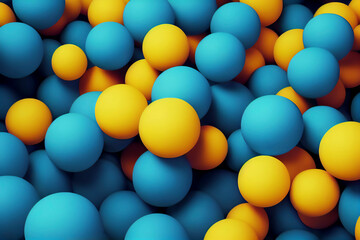 yellow and blue balls