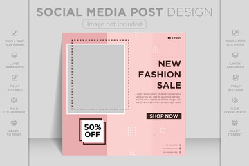 Digital business marketing agency and corporate social media sale post or banner template