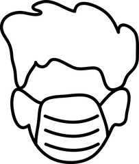 mask on face glyph style design on white background..eps