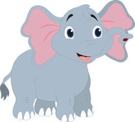 Cartoon Elephant isolated on white background