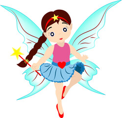 Cartoon Fairy isolated on white background
