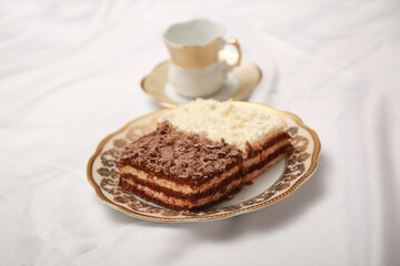 Chocolate cake on a plate
