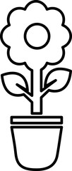 flower pot icon vector symbol template on white background..eps