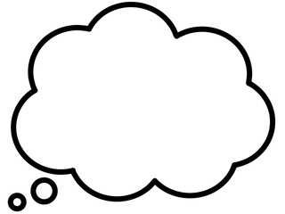 もくもく雲の形の吹き出しイラスト素材