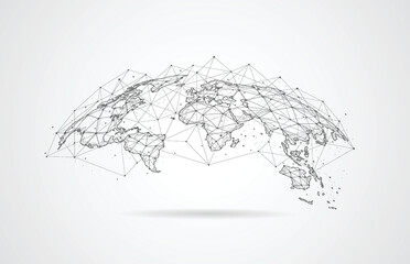 Global network connection. World map point and line composition concept of global business. Vector Illustration - 540919331