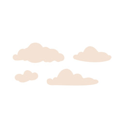 Autumn city creator clipart, fall park vector illustrations, small houses in Scandinavian style and colorful trees in flat style.