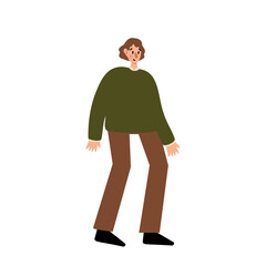 Autumn walking people vector illustrations clipart, girl, guy, couple, family, child, elderly people, old people in flat style.