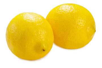 Fresh yellow lemon on a white background with clipping path.