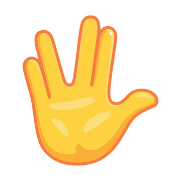 Vulcan Salute vector icon design. Isolated symbol sign design raised hand, with the fingers separated between the ring finger and the middle finger.