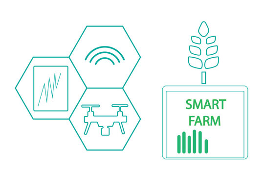 smart technological farming practices symbols analysis data concept