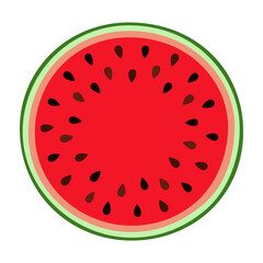 Cartoon red summer food watermelon slice icon