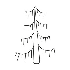 Hand drawn illustration christmas tree