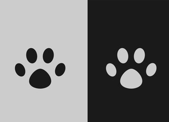 simple modern design of an animal's footprint veterinary and hunting logo