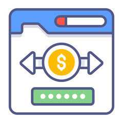 Modern money transfer, balance or fund transfer, Premium quality vector illustration concept. Flat line icon symbol.