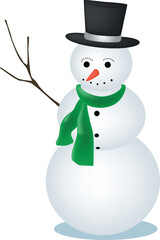Cartoon Vector Snowman