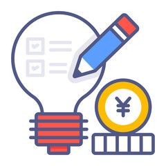 Creative idea in light bulb, Premium quality vector illustration concept. Flat line icon symbol.