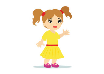 Clipart character of happy little girl