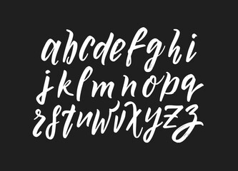 Obraz premium Hand drawn modern brush calligraphy font signs lettering.