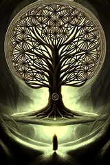 tree of life / spiritual tree - garden of eden - tree of the knowledge of good and evil - genesis - sacred / religious geometry symbol - metaphor of life and growth