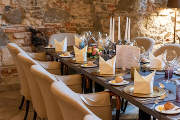 fine banquet table in a vintage surrounding
