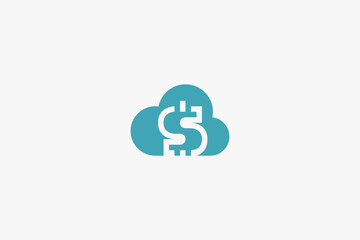 Illustration vector graphic of cloud and dollar symbol