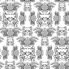 Vector cat muzzle pattern. For print and web.