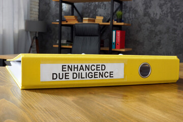 Folder with papers about enhanced due diligence.