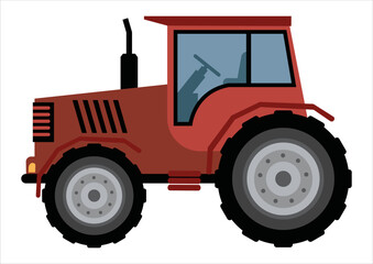 Clipart Agriculture Machine Tractor. Vector Illustration of Tractor