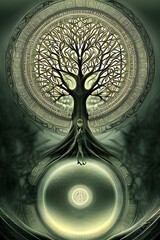 tree of life / spiritual tree - garden of eden - tree of the knowledge of good and evil - genesis - sacred geometry symbol - metaphor of life and growth - 540926301