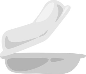 Plastic waste food container vector illustration