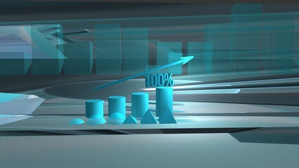 business graph with arrow