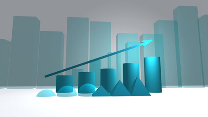 business graph with arrow