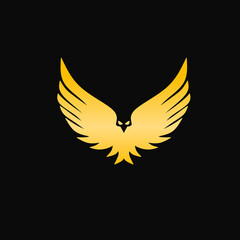 Illustration vector graphic of logo template falcon golden color elegant