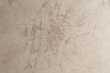 Map of Chongqing (China) on an old vintage sheet of paper. Retro style grunge paper with light coming from right. 3d render