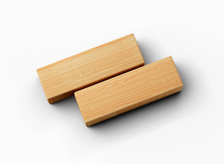 Wooden Sign 2 Line Title Banner Plain 3d illustration