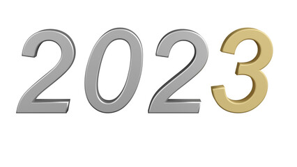 PNG, Trasparente. Illustrazione 3D. Anno nuovo 2023. Capodanno, 2023 in numeri a celebrare l'arrivo del nuovo anno.