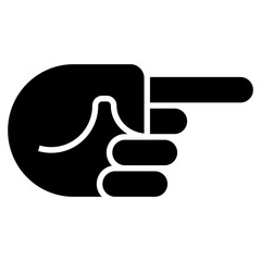 Logo con dedo señalador. Icono con silueta aislada de mano con dedo índice