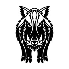 Angry wild boar icon isolated on white background.