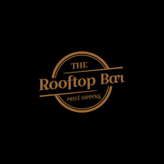 Rooftop Bar and Cafe Logo Vector Simple Vintage Business