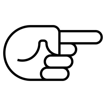 Logo con dedo señalador. Icono con silueta aislada de mano con dedo índice con líneas