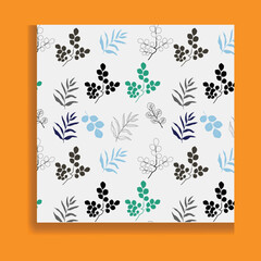Abstract White colour  background with leafs  floral pattern.