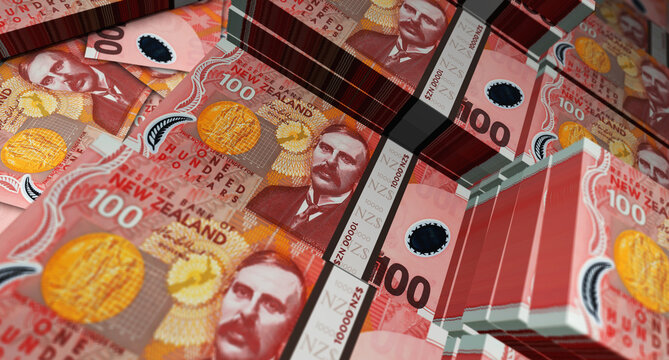 New Zealand dollar 100 NZD banknote money 3d illustration