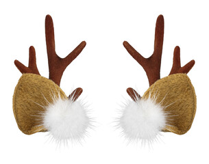 Cute Christmas reindeer ears costume with the transparent png background