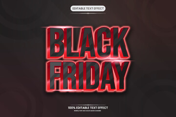 Black friday editable text effect with black background