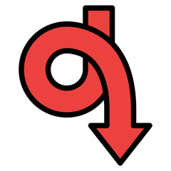 down loop arrow